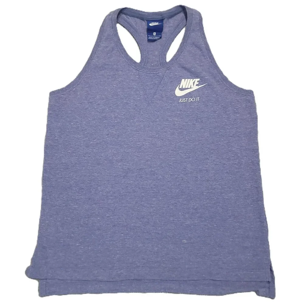 Nike Tank Top Girls XL Purple Racerback Logo Top Athletic Gym Running